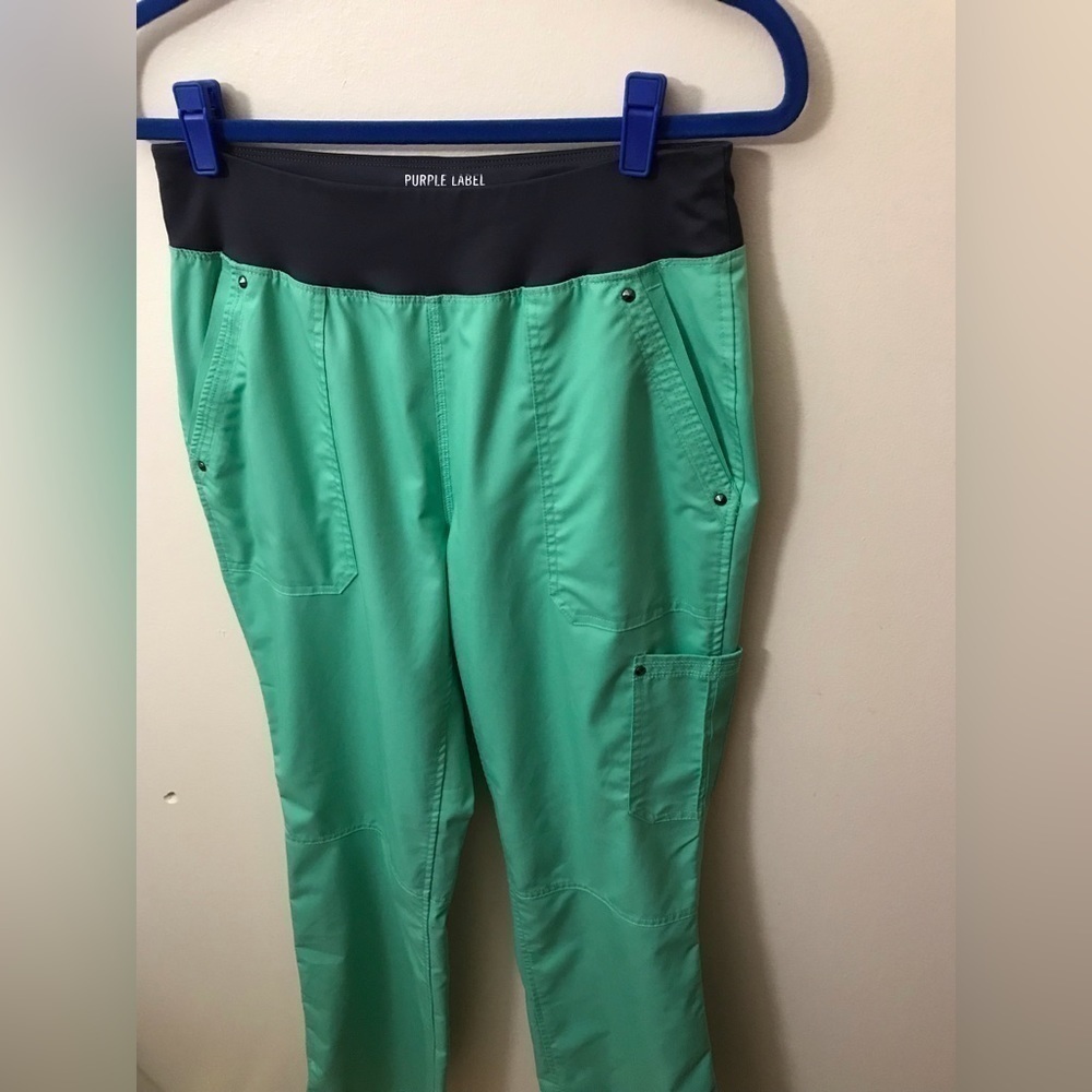HEALING hands purple label tori womens mid rise stretch yoga scrub pants size ST - Picture 5 of 13